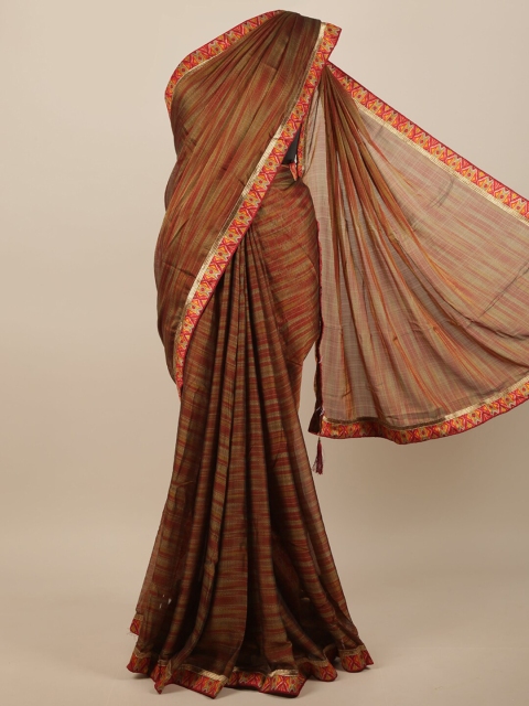 

Pothys Brown & Red Woven Design Saree