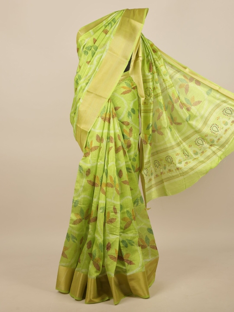 

Pothys Green & Gold-Toned Saree