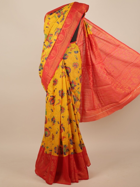 

Pothys Yellow & Blue Ethnic Motifs Saree