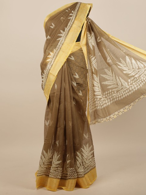 

Pothys Green & White Ethnic Motifs Saree