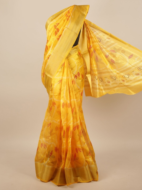 

Pothys Yellow & Red Ethnic Motifs Saree