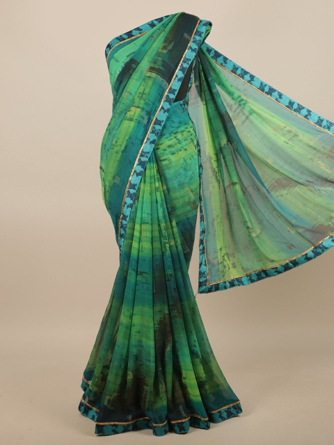 

Pothys Green & Blue Gotta Patti Printed Saree