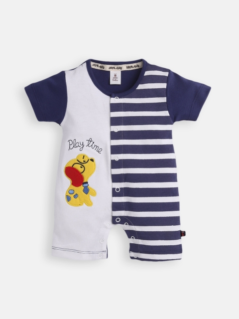 

Little Folks Baby Boys Cotton Rompers, Blue