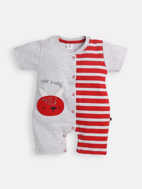 

Little Folks Boys Red & White Cotton Rompers Onesie with Applique & Cute Prints