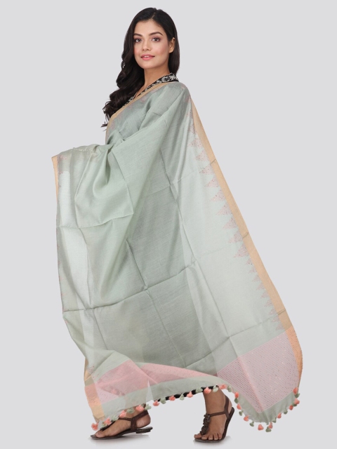 

PinkLoom Green & Purple Embellished Modal Silk Dupatta With Sequinned