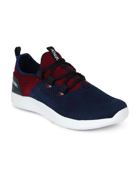 

Action Men Navy Blue & Maroon Mesh Running Shoes