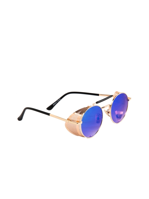 

FUZOKU Men Gold-Toned Full Rim Round Sunglasses FZKSS2020SG0063, Green