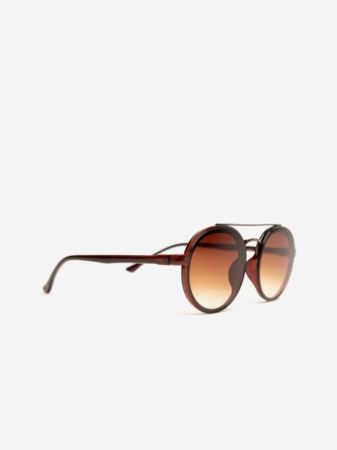 

FUZOKU Men Brown Full Rim Round Sunglasses FZKSS2020SG0234
