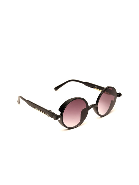 

FUZOKU Men Purple Lens & Black Round Sunglasses-FZKSS2020SG0101