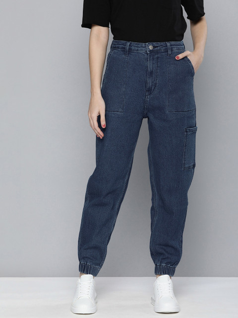 

Mast & Harbour Women Blue High-Rise Relaxed Fit Stretchable Jeans