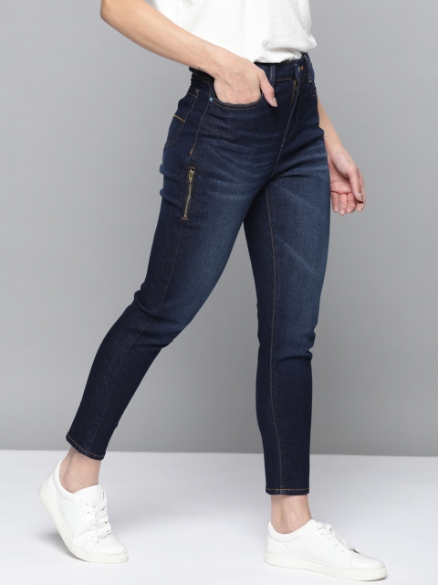 

Mast & Harbour Women Navy Blue Skinny Fit Light Fade Stretchable Jeans