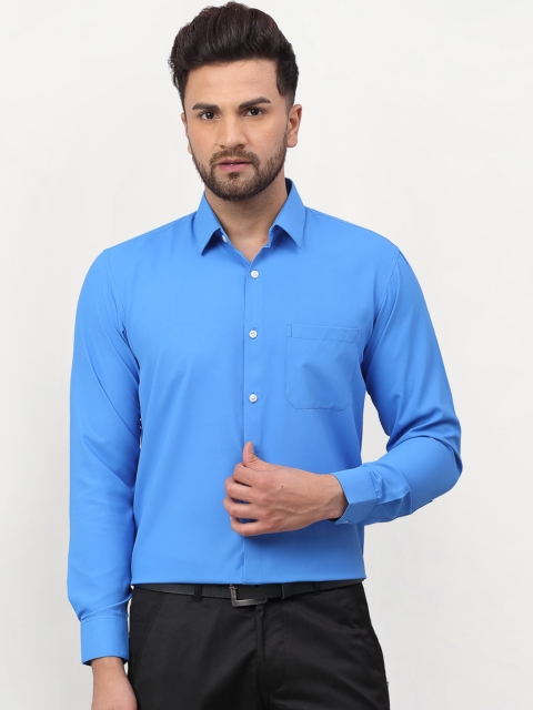 

JAINISH Men Turquoise Blue Solid Formal Shirt