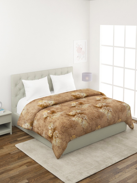 

A Homes Grace Brown Floral Printed Mild Winter 400 GSM Double Bed Quilt