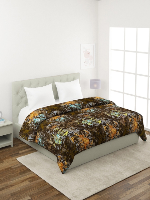 

A Homes Grace Olive Green & Blue Microfiber Mild Winter 400 GSM Double Bed Quilt