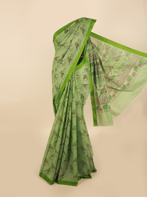 

Pothys Green & Red Pure Cotton Saree