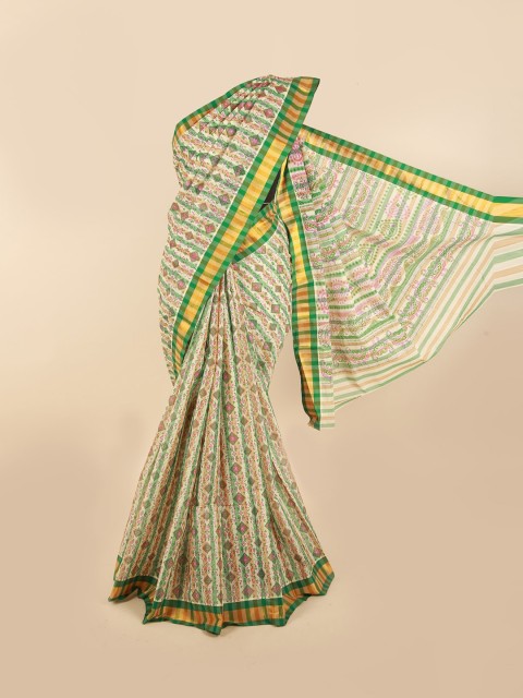 

Pothys Green & Beige Ethnic Motifs Pure Cotton Saree