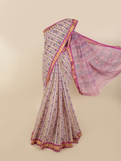 

Pothys Pink & Beige Ethnic Motifs Zari Pure Cotton Saree