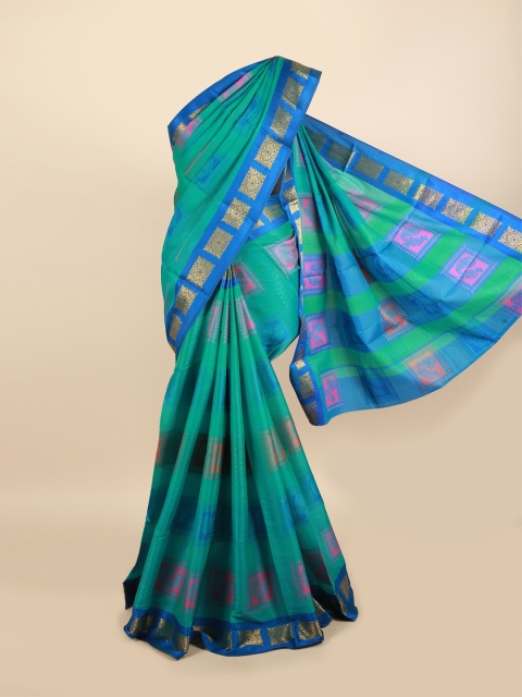 

Pothys Blue & Fuchsia Ethnic Motifs Saree