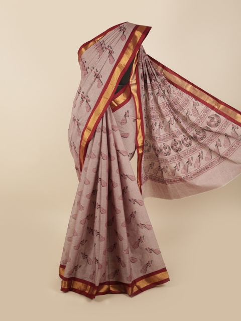 

Pothys Pink & Maroon Zari Pure Cotton Saree