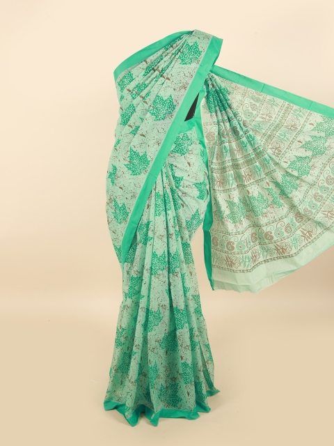 

Pothys Green & Brown Floral Pure Cotton Saree