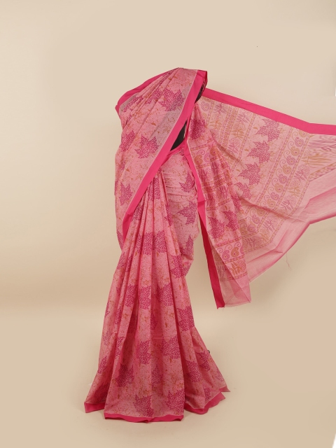 

Pothys Pink & Fuchsia Floral Pure Cotton Saree
