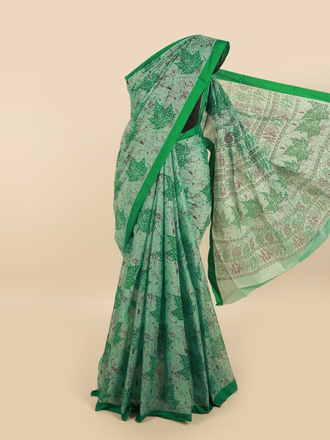 

Pothys Green & Maroon Floral Pure Cotton Saree