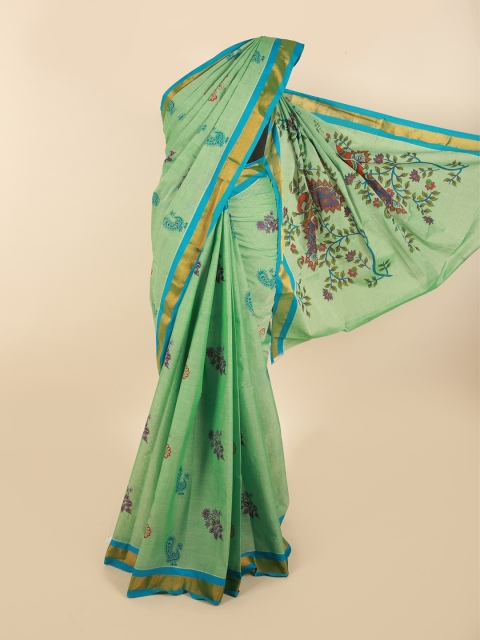 

Pothys Green & Blue Ethnic Motifs Pure Cotton Saree