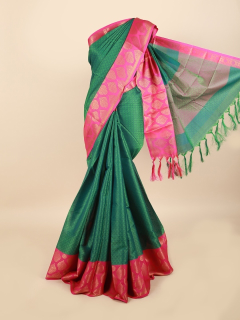 

Pothys Green & Pink Ethnic Motifs Zari Saree