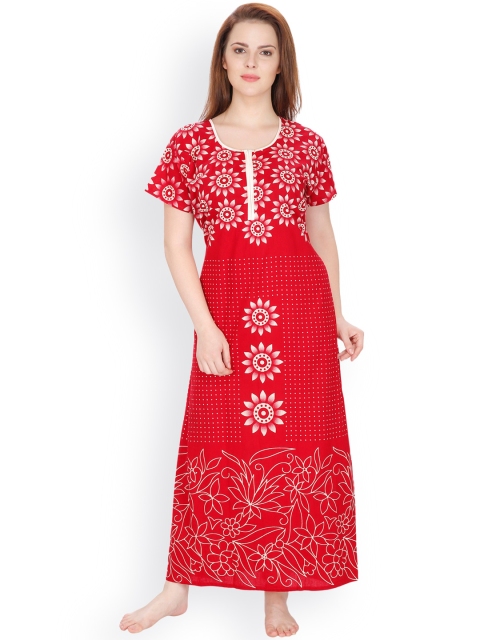 

Secret Wish Red Floral Print Maxi Nightdress NT-E32-310