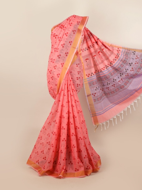 

Pothys Pink & Purple Floral Zari Saree