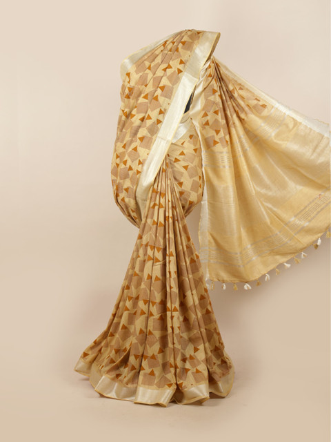 

Pothys Tan & Brown Zari Saree