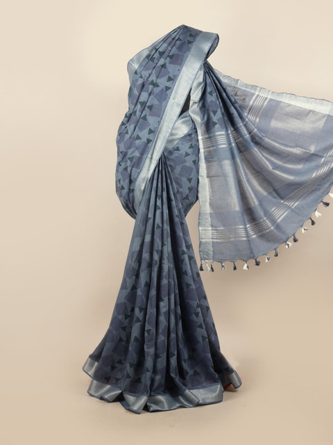 

Pothys Grey & Silver-Toned Zari Saree
