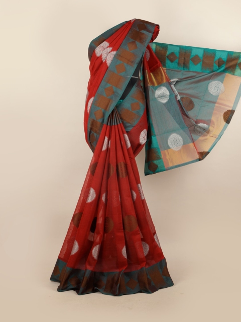 

Pothys Maroon & Brown Ethnic Motifs Zari Saree