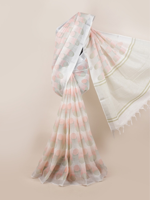 

Pothys White & Red Zari Saree