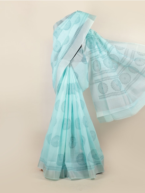 

Pothys Green Ethnic Motifs Zari Linen Blend Saree