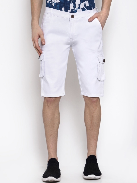 

Xee Men White Regular Fit Cargo Shorts