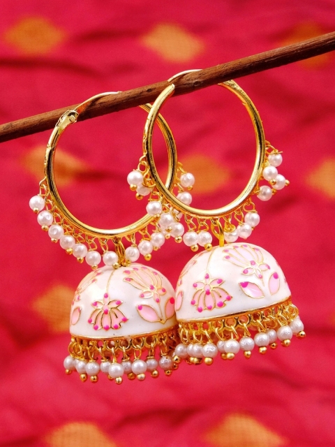 

Crunchy Fashion Gold-Plated Gold-Toned Contemporary Hoop Earrings