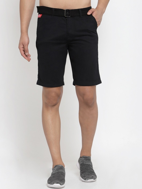 

Xee Men Black Solid Regular Shorts