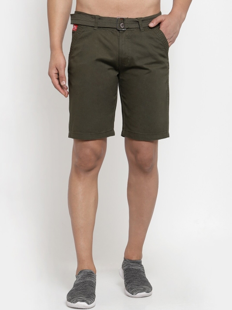 

Xee Men Green Solid Regular Shorts