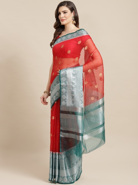 

Banarasi Style Red & Golden Zari Woven Design Banarasi Saree