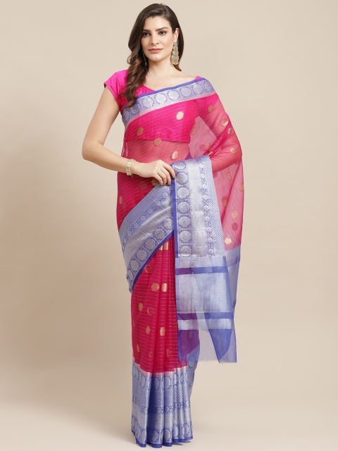 

Banarasi Style Pink & Golden Zari Woven Design Banarasi Saree