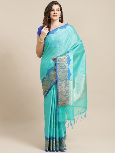 

Banarasi Style Blue Ethnic Motifs Woven Design Banarasi Saree