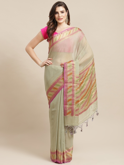 

Banarasi Style Grey Pure Chiffon Silk Zari Border Meena Banarasi Saree