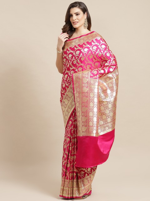 

Banarasi Style Pink & Golden Zari Woven Design Banarasi Saree