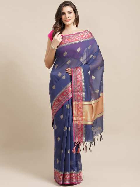 

Banarasi Style Blue & Golden Zari Woven Design Banarasi Saree