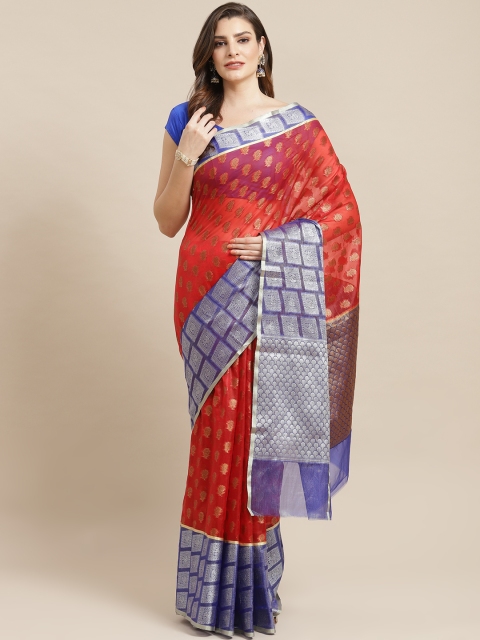 

Banarasi Style Red & Golden Zari Woven Design Banarasi Saree