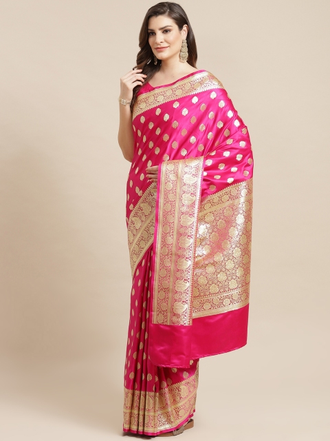 

Banarasi Style Pink & Golden Zari Woven Design Banarasi Saree