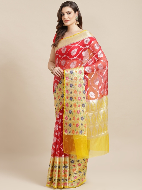 

Banarasi Style Red & Golden Zari Woven Design Banarasi Saree