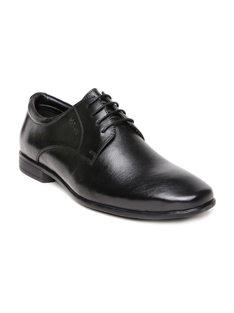 

Bata Men Black Leather Derby Shoes