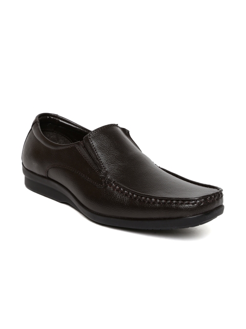 

Bata Men Brown Scale Square-Toed Semiformal Slip-Ons